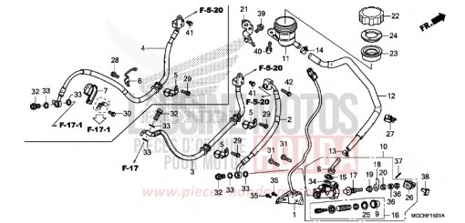 MAITRE-CYLINDRE FREIN AR. (CB1100CA/CAD/NA/NAD) CB1100CAH de 2017